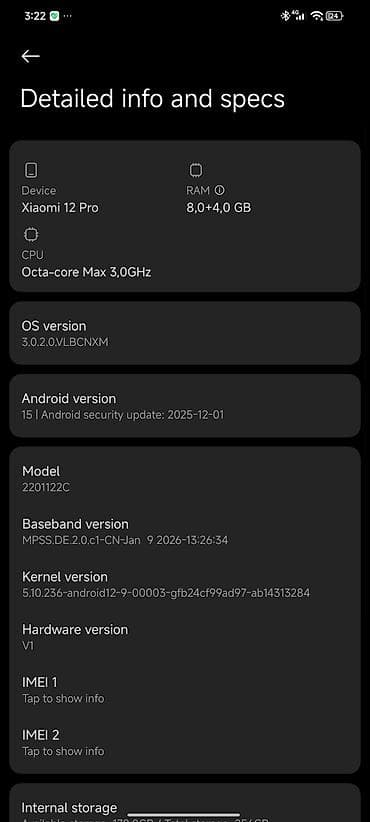 mi cloud: Xiaomi, 12 Pro, Б/у, 256 ГБ, цвет - Черный, 2 SIM — 5