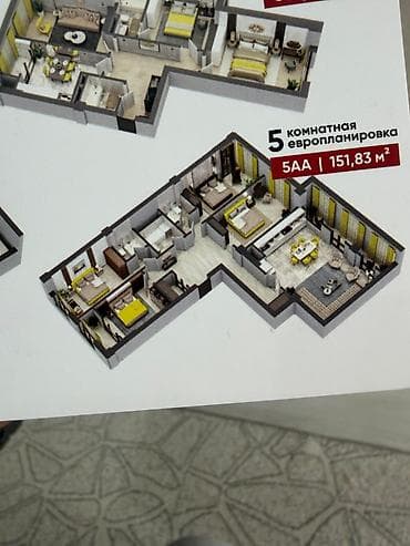 5 жана андан көп, 151 м², Жеке план, 3 кабат, Даяр ПСО (өзү оңдоп түзөтүп бүтүү үчүн)