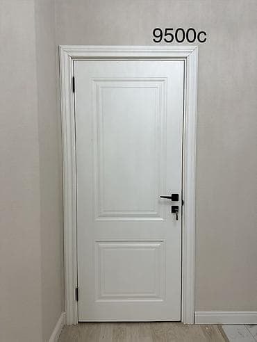 Дом и сад: Межкомнатная дверь, Б/у, Со стеклом, Двухстворчатая, цвет - Белый — 2