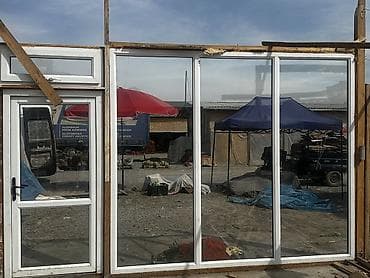 стеклянные двери входные: Панорамный оконно-дверной блок из ПВХ - Конфигурация: входная дверь — 1