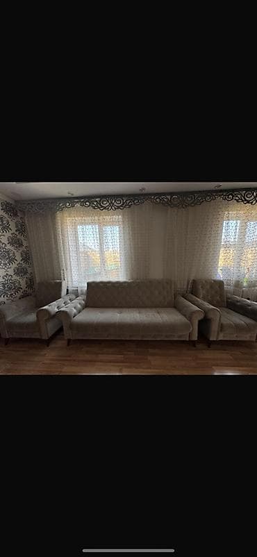 горка для гостиной: Комплект мягкой мебели, Б/у, цвет - Бежевый — 2