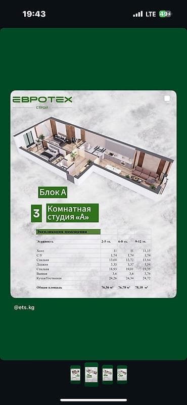erl group: Строится, 2 комнаты, 72 м² — 6