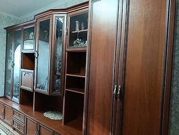 шкафтар бу: Дубал шкаф, Дубал шкаф түрү: Модулдуу, Үй, конок бөлмөсү үчүн, Колдонулган, Өзгөчөлүктөрү: Телевизор коюучу бөлүк менен — 1