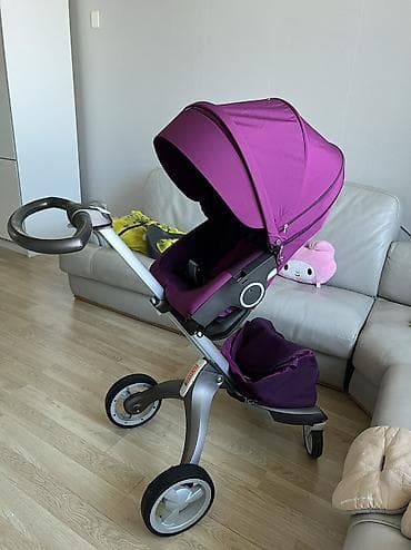 коляска стокке: Коляска, Stokke, цвет - Фиолетовый, Б/у, Платная доставка, Самовывоз — 1