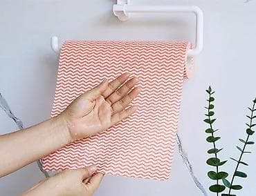 Посуда: Многоразовые вискозные кухонные салфетки в рулоне - Материал — 1