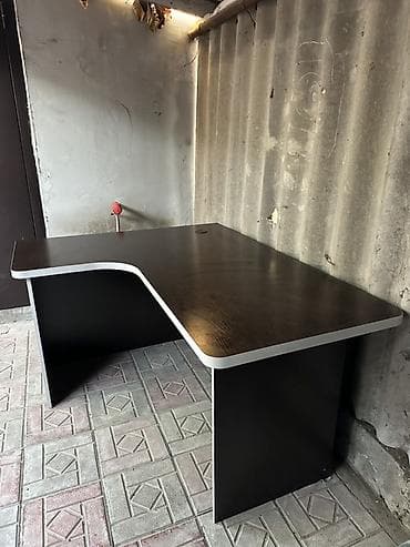 компьютеры клуб: Офисный стол, Нерегулируемый, цвет - Коричневый, Угловой, ЛДСП — 4