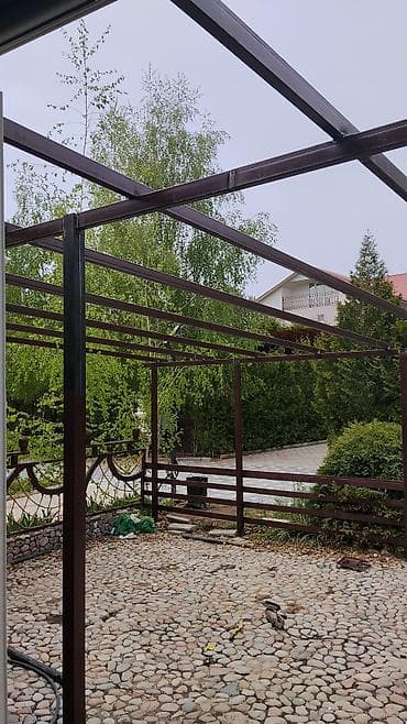 стол трансформер стеклянный: Навес/пергола с металлокаркасом и кровлей из поликарбоната варим — 4