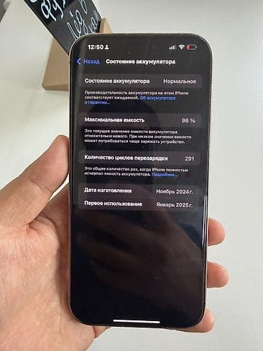 IPhone 16 Pro Max, Б/у, 256 ГБ, Desert Titanium, Зарядное устройство, Защитное стекло, Чехол, 96 % — 7