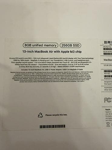 ipod touch 7: MacBook Air 13" на чипе Apple M3 Характеристики: - Процессор: Apple — 5