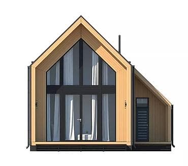 дом из контейнер: Современный каркасный дом в стиле A‑frame с панорамным остеклением — 1