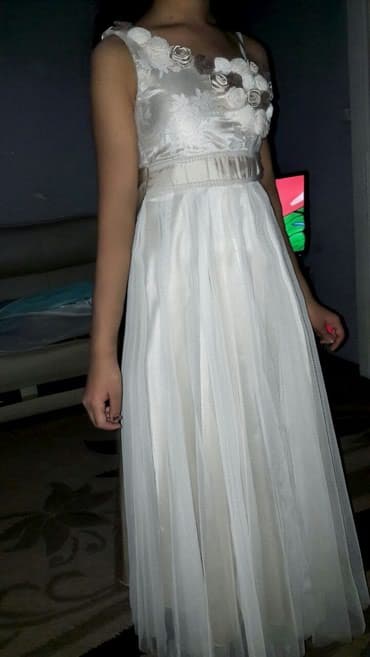 платье дордой: Детское платье, цвет - Серый, Б/у — 4