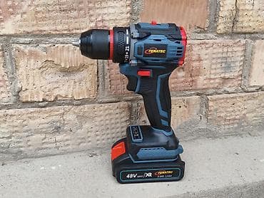 Инструменты: Дрель‑шуруповерт FERATEC 48V MAX XR Характеристики: - Напряжение: 48V — 5