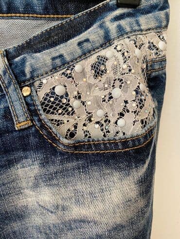 срочно продаю в связи с переездом: Стильные рваные джинсы р.27 от французского бренда, мягкие и очень — 4