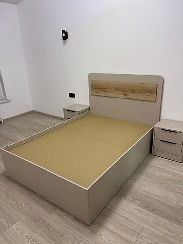 спальный двухместный: Спальный гарнитур, Новый, Двуспальная кровать, Кыргызстан, ДСП, Самовывоз, Платная доставка, цвет - Бежевый — 2