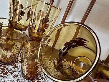 Посуда: Чешские золотисые 😍 кувшины со стаканами — 2