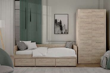 кровать с ящиками односпальная: Кровать односпальная Вирджиния, Дуб Бонифаций, Май Стар (Беларусь) — 2