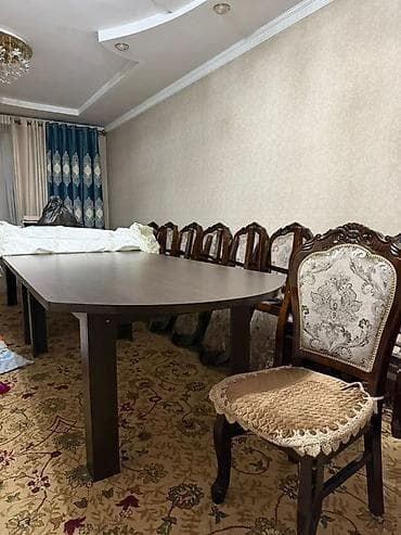 Стол и стул для зала, цвет - Коричневый