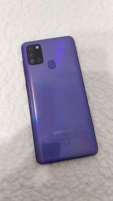 айни 201: Samsung Galaxy A21S, Б/у, 64 ГБ, цвет - Синий, 2 SIM — 2