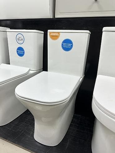 hi tech: Компактный напольный унитаз-компакт с бачком и сиденьем - Современный — 1