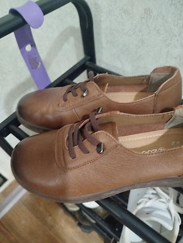 Женские коричневые дерби/оксфорды - Материал верха: натуральная кожа