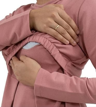 платья беременных: Платье для беременных и кормления, цвет пудрово-розовый. Размер-44 — 2