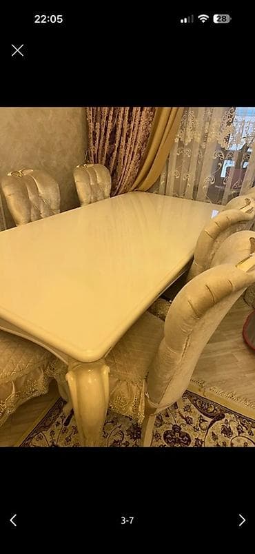 чехлы на стулья на резинке: Стол и стул для зала, Б/у, Самовывоз, цвет - Бежевый — 3