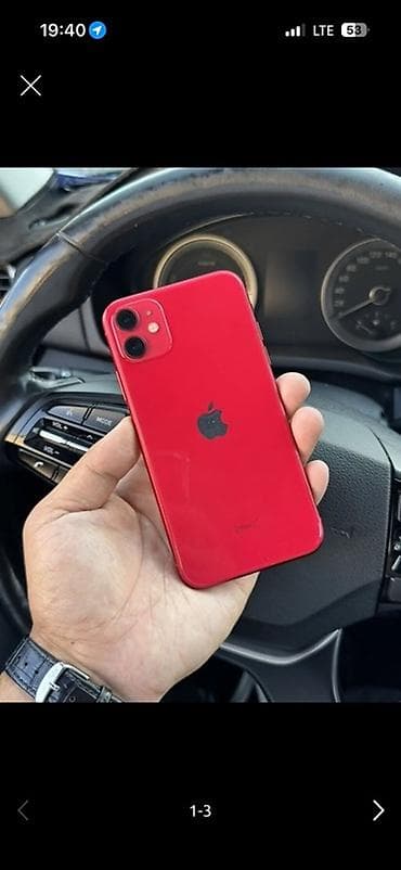 Техника жана электроника: IPhone 11, Колдонулган, 128 ГБ, Кызыл, Каптама, 89 % — 1