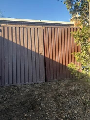 ворота дарбаза: Двухстворчатые распашные ворота из профнастила - Конструкция — 5