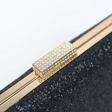 шикарный клатч: Вечерний клатч на цепочке - Цвет: глубокий черный с легким мерцанием — 3