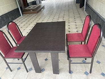 chair table: Кухонный стол и стул, Б/у, цвет - Коричневый — 9
