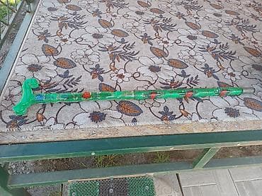 спортивные коврики: Трость декоративная, зеленая, с фигурной рукояткой. - Материал — 4