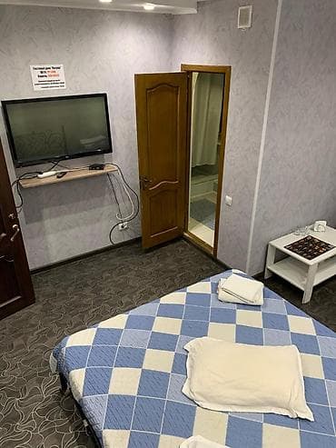 osh flats: 1 комната, Душевая кабина, Постельное белье, Кондиционер — 2