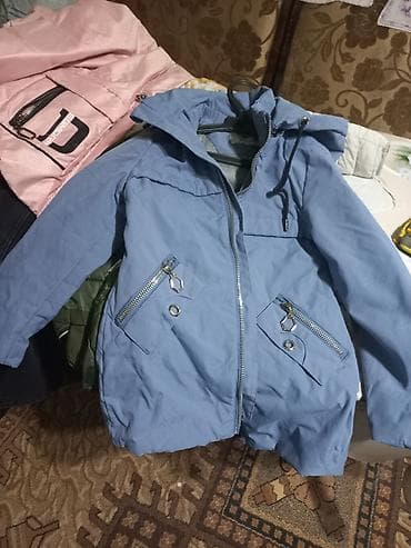 Комплекты одежды: Детская демисезонная куртка с капюшоном, цвет пыльно-голубой — 1