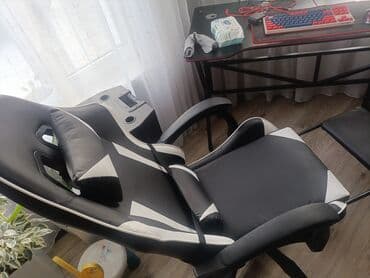 компьютерные стулья: Игровое кресло, Новый, С колесиками, цвет - Черный, Экокожа — 2