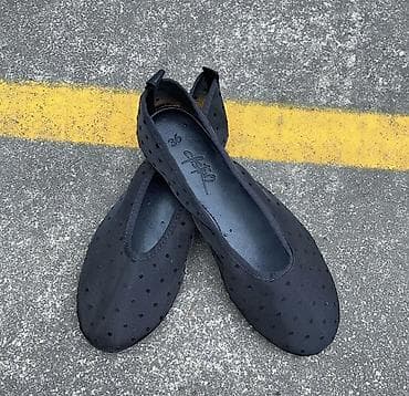 без каблук: НОВЫЕ ( размер 37) Балетки женские черные с горошком сеточка …… - — 2