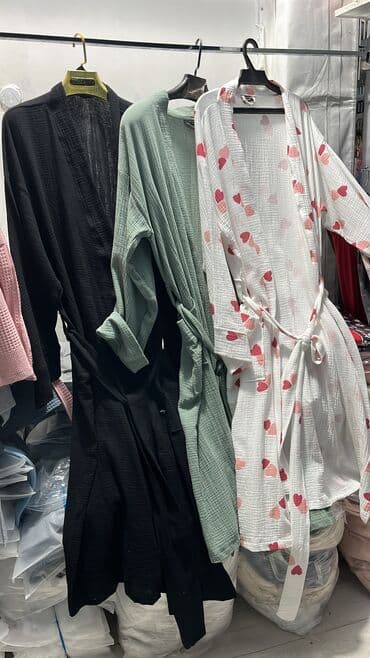 домашние халаты больших размеров: Муслиновые халаты Вафельные халаты Мужские/Женские/Детские 100%хлопок — 2