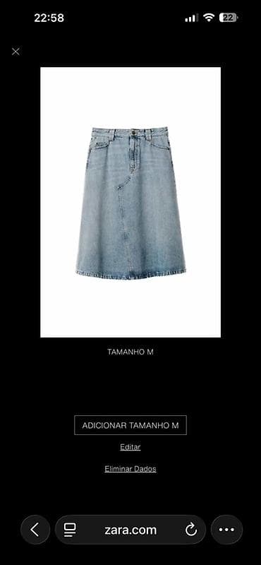 Юбка, Модель юбки: Трапеция, Миди, Джинс, По талии — 1