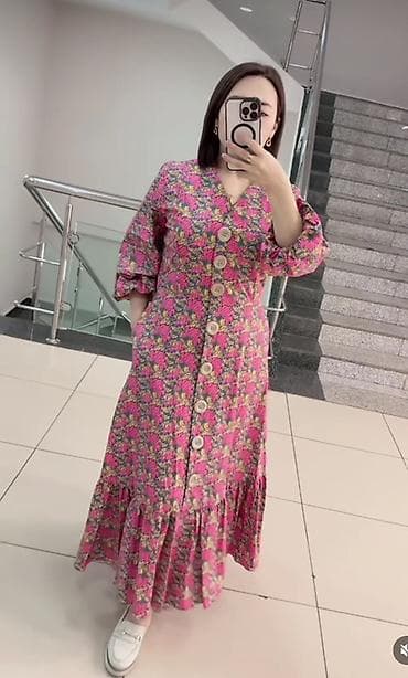 Повседневное платье, Турция, Длинная модель, Вискоза, Турецкое, XL