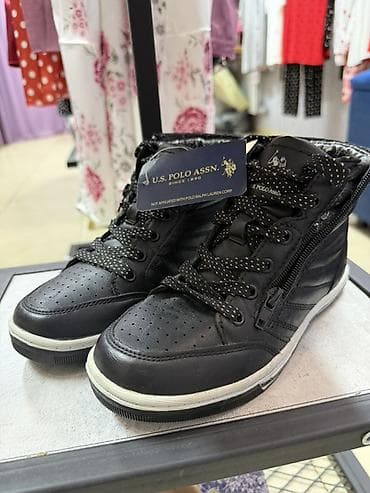поло кроссовки: Высокие кеды U.S. Polo Assn. - Цвет: черный с белой подошвой - — 1