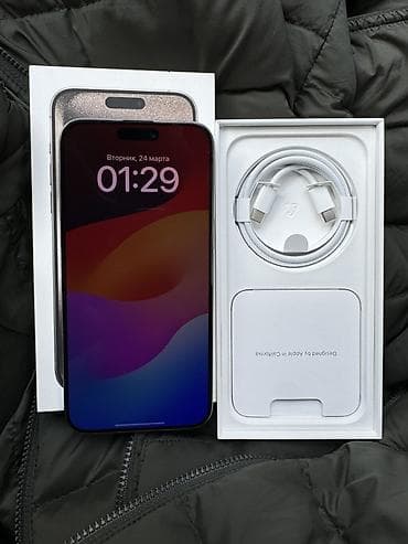 iphone 10plus: IPhone 15 Pro Max, Б/у, 256 ГБ, Natural Titanium, Коробка, 84 % — 2