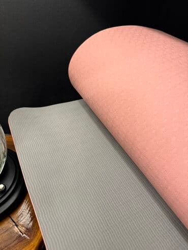 коврик для занятий: Коврик для занятий спортом/йогой - Двухслойный: верх — розовый с — 3