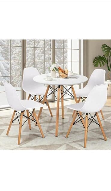 раздвижной обеденный стол: Стол для зала, Новый, Не раскладной, Круглый — 6