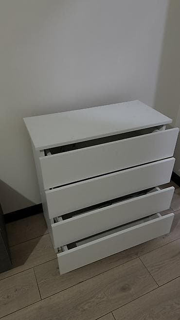 Эмерек: Кийим үчүн комод, Күзгүсүз, ЛДСП, түсү - Ак — 2