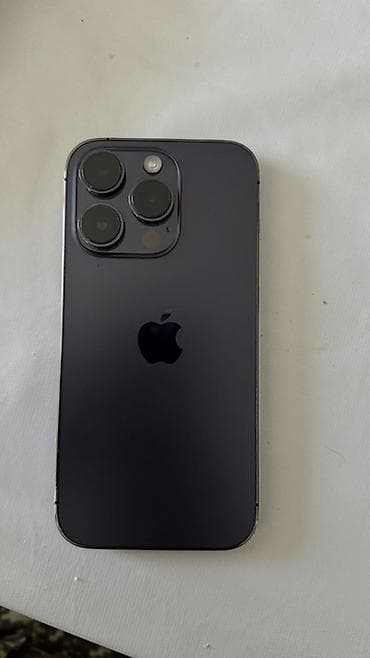 IPhone 14 Pro, Б/у, 128 ГБ, Deep Purple, Защитное стекло, 97 %