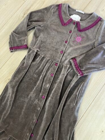 домашние халаты больших размеров: Халат, Велюр, Турция, С кружевом, XL, S, M — 3