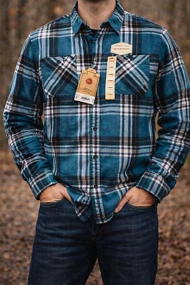 школьную рубашку: Рубашка из Америки "URBAN PIPELINE" Уни Цвет: голубой 100% ХЛОПОК — 1