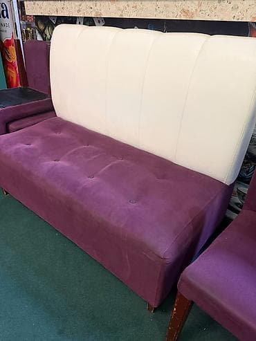 sofa bed: Комплект мягкой мебели, Б/у, Самовывоз, цвет - Фиолетовый — 2