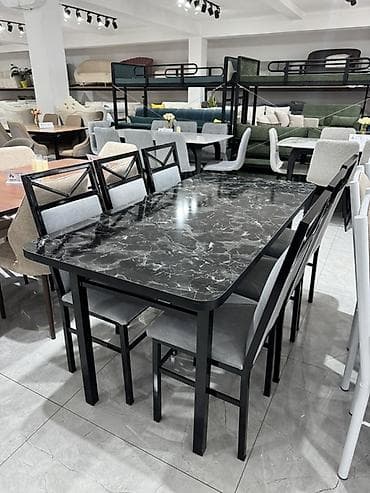 dinner table: Кухонный стол и стул, цвет - Черный — 2
