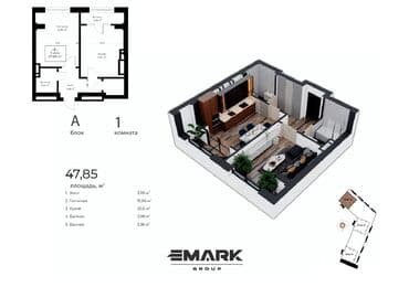 купить квартиру в бишкеке от delmar group фото: Строится, Индивидуалка, 2 комнаты, 76 м² — 5