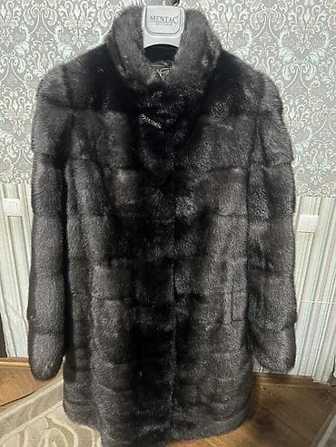 Мужская одежда: Шуба из норки, темно-графитовый оттенок, поперечный крой шкурок — 1